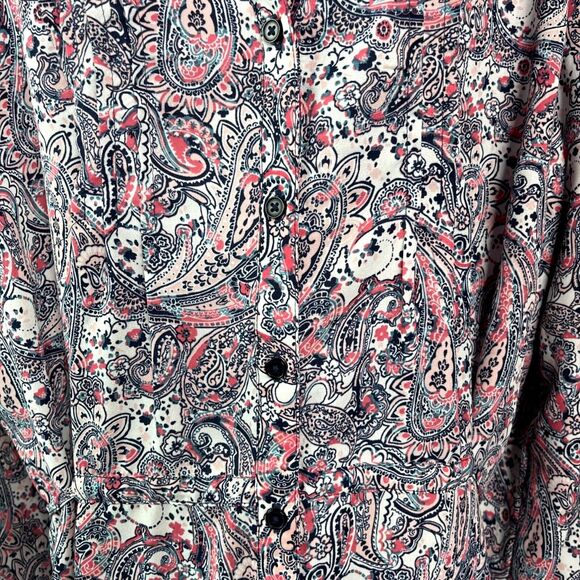 Terra & Sky Shirt Womans 2X Paisley Long Sleeve Button Down - Picture 3 of 5